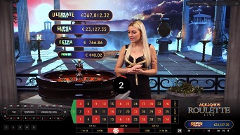 Live Roulette Game at Age of the Gods